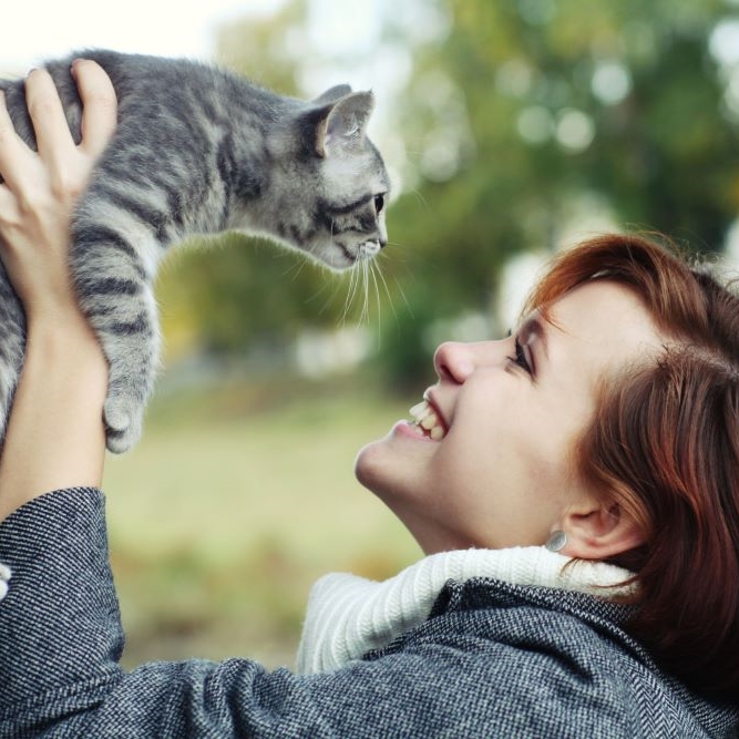 Girl with a kitten